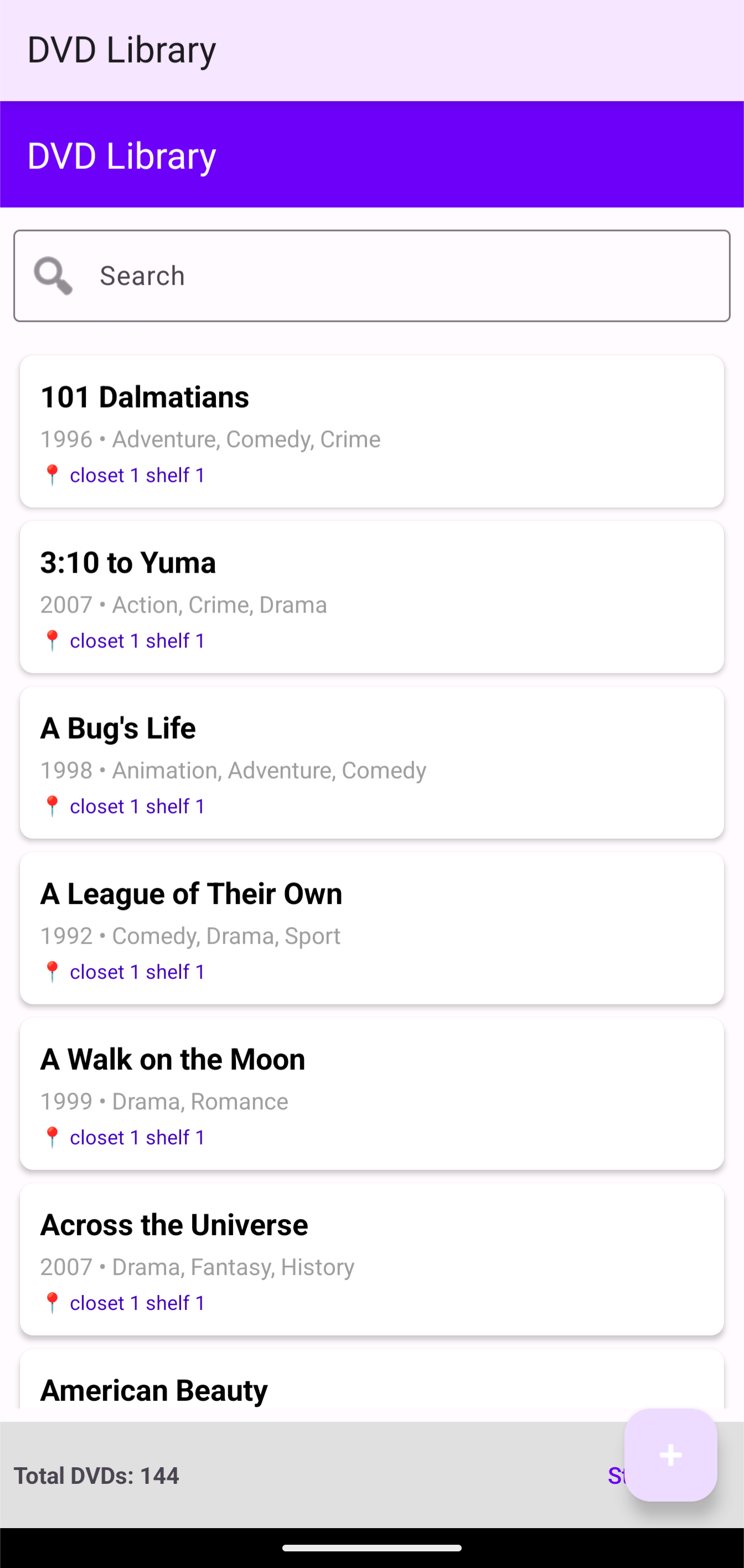 DVD Library - Collection View