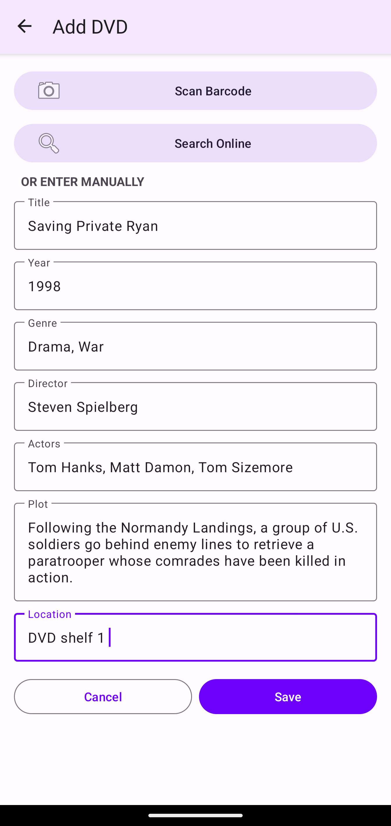 DVD Library - Barcode Scanner