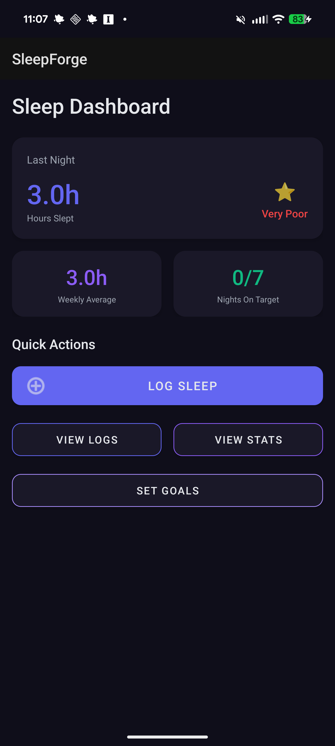 SleepForge Screenshot 1